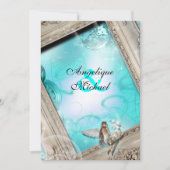 フェアリー結婚ターの水色の青 招待状 (正面)