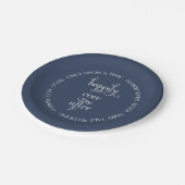 フェアリー結婚タールズハッピーネイビーブルー紙プレート ペーパープレート (アングル)