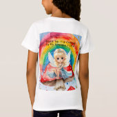 フェアリー絵を描マッシュルームレインボーガールバースデーパーティー Tシャツ (裏面)