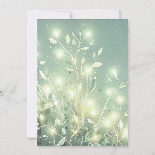 フェアリー茶きのこ野生のガーデンベビーガールシャワー 招待状 (裏面)