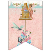 フェアリー茶パーティーガールスウィートベビーシャワーパーティーデコール バンティングフラッグ (第1の旗)