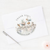 フェアリー茶パーティーフローラありがとうベビーガールシャワー ラウンドシール (封筒)