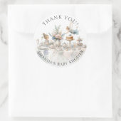 フェアリー茶パーティーフローラありがとうベビーガールシャワー ラウンドシール (バッグ)