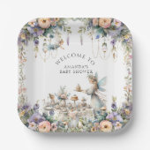 フェアリー茶フローラ魅惑パーティーベビーガールシャワー ペーパープレート (正面)