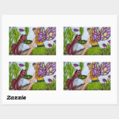 フェアリー葉スリスのステンドグラスの翼 長方形シール (シート)