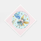 フェアリー誕生日ティール（緑がかった色）金ゴールドピンクプリンセスフェアリータリー スタンダードランチョンナプキン (角)