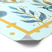 フェアリー誕生日ティール（緑がかった色）金ゴールドピンクプリンセスフェアリータリー ポスター (角)