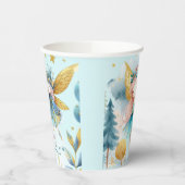 フェアリー誕生日ティール（緑がかった色）金ゴールドピンクプリンセスフェアリータリー 紙コップ (左)