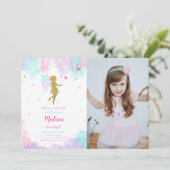 フェアリー誕生日パーティーへの招待（写真あり） 招待状 (スタンド正面)