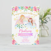 フェアリー誕生日招待状お洒落マジカルパーティー 招待状 (スタンド正面)