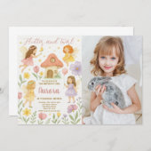 フェアリー誕生日招待状と写真 招待状 (正面/裏面)