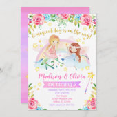 フェアリー誕生日招待状/ジョイントツインズパーティー 招待状 (正面/裏面)