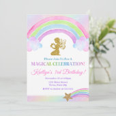 フェアリー誕生日招待状、レインボーフェアリーガール 招待状 (スタンド正面)