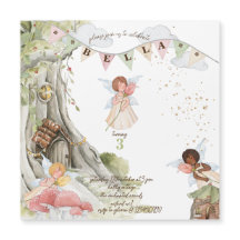 フェアリー誕生日磁気招待状