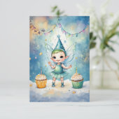 フェアリー誕生日魔法招待状 カード (スタンド正面)