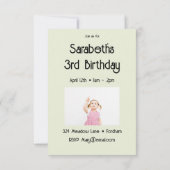 フェアリー誕生日魔法招待状 カード (裏面)