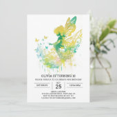 フェアリー魅力的ガーリー誕生日 招待状 (スタンド正面)