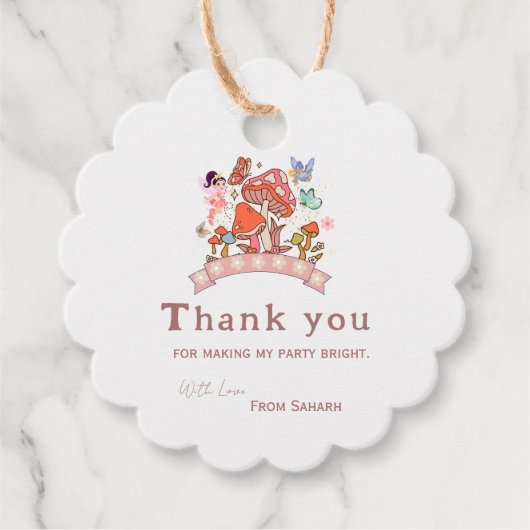 フェアリー魅惑のマッシュルーム1歳サンキュー誕生日 フェイバータグ (正面)