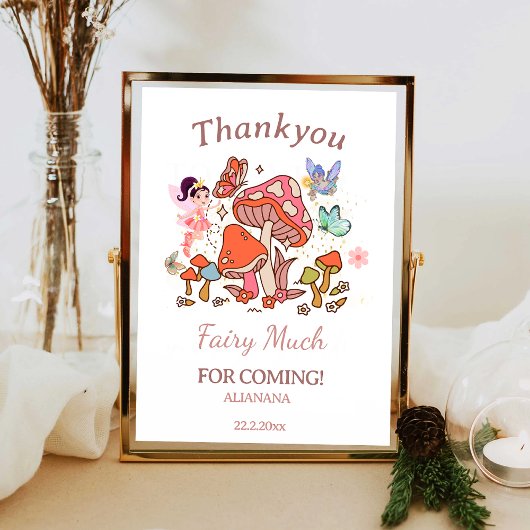 フェアリー魅惑のマッシュルーム1st誕生日ありがとう フォトプリント