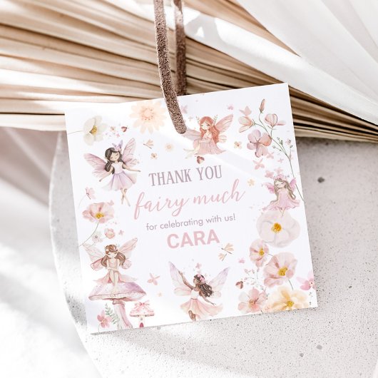 フェアリー魅惑ガーデンバースデーパーティースクエア フェイバータグ