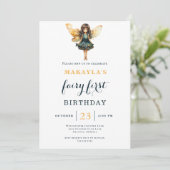 フェアリー1歳の誕生日に魅了されたガーデンお洒落 招待状 (スタンド正面)