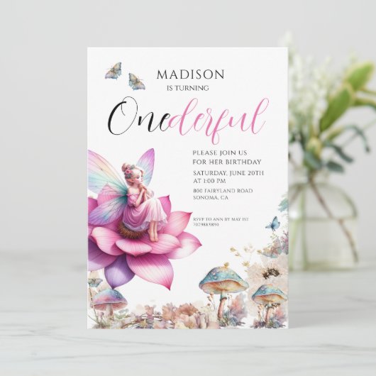 フェアリー1歳の誕生日に魅了された森 招待状 (スタンド正面)