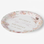 フェアリー1stピンクフローラガールズ誕生日 ペーパープレート (アングル)