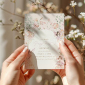 フェアリー1stピンクフローラガールズ誕生日 招待状