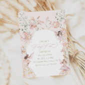 フェアリー1stピンクフローラガールズ誕生日 招待状