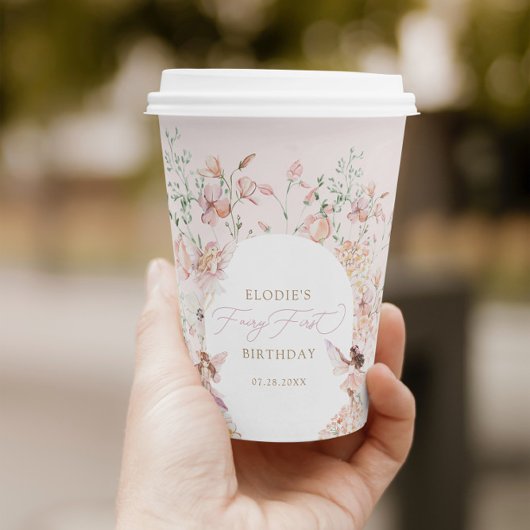 フェアリー1stピンクフローラガールズ誕生日 紙コップ