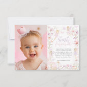 フェアリー1th誕生日フェアリー最初のパーティー写真 サンキューカード (正面)