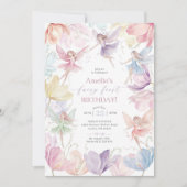 フェアリー1th誕生日レインボーフェアリー女の子 招待状 (正面)