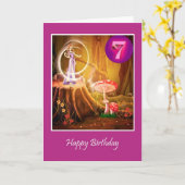 フェアリー7番目の女の子のためのハッピーセブン誕生日 カード (黄色い花)