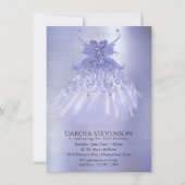 フェアリー ウィング ラベンダー ドレス | 紫の虹彩光沢 招待状 (正面)