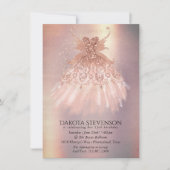 フェアリー ウィング ローズ ゴールド ドレス | テラコッタ コーラル シーン 招待状 (正面)