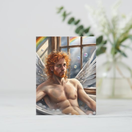 フェアリー・エンジェル・マン赤い髪のバブルバス ポストカード (スタンド正面)