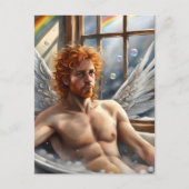 フェアリー・エンジェル・マン赤い髪のバブルバス ポストカード (正面)