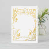 フェアリー・ガーデンありがとうNotecard 箔招待状 (立ち正面)