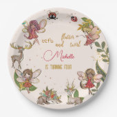 フェアリー・ガーデンの誕生日に羽ばたいてキラキラしよう ペーパープレート (正面)