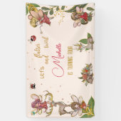 フェアリー・ガーデンの誕生日に羽ばたいてキラキラしよう 横断幕 (縦)