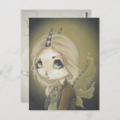 フェアリー・ドラゴン葉書グリーン ポストカード (正面/裏面)