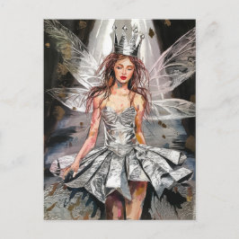 フェアリー、ファッション・フォイル・ドレス ポストカード