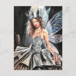 フェアリー、ファッション・フォイル・ドレス ポストカード