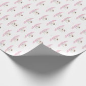 フェアリー・ファースト・ガールの誕生日パーティー パーソナライズされた ラッピングペーパー (角)