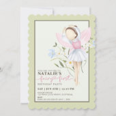 フェアリー・ファースト・ガールの誕生日パーティー パーソナライズされた 招待状 (正面)