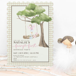 フェアリー・ファースト・ガールの誕生日パーティー パーソナライズされた 招待状