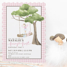 フェアリー・ファースト・ガールの誕生日パーティー パーソナライズされた 招待状