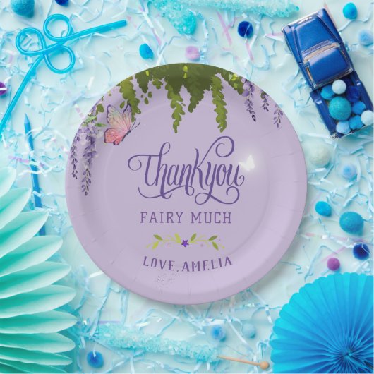 フェアリー・ファースト・ガールの1歳の誕生日に魅了された森 ペーパープレート (パーティー)