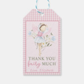 フェアリー・ファースト・ガールの1歳の誕生日パーティーありがとう ギフトタグ (裏面)