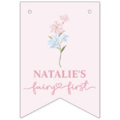 フェアリー・ファースト・ガールの1歳の誕生日パーティーカスタム写真 バンティングフラッグ (第2の旗)